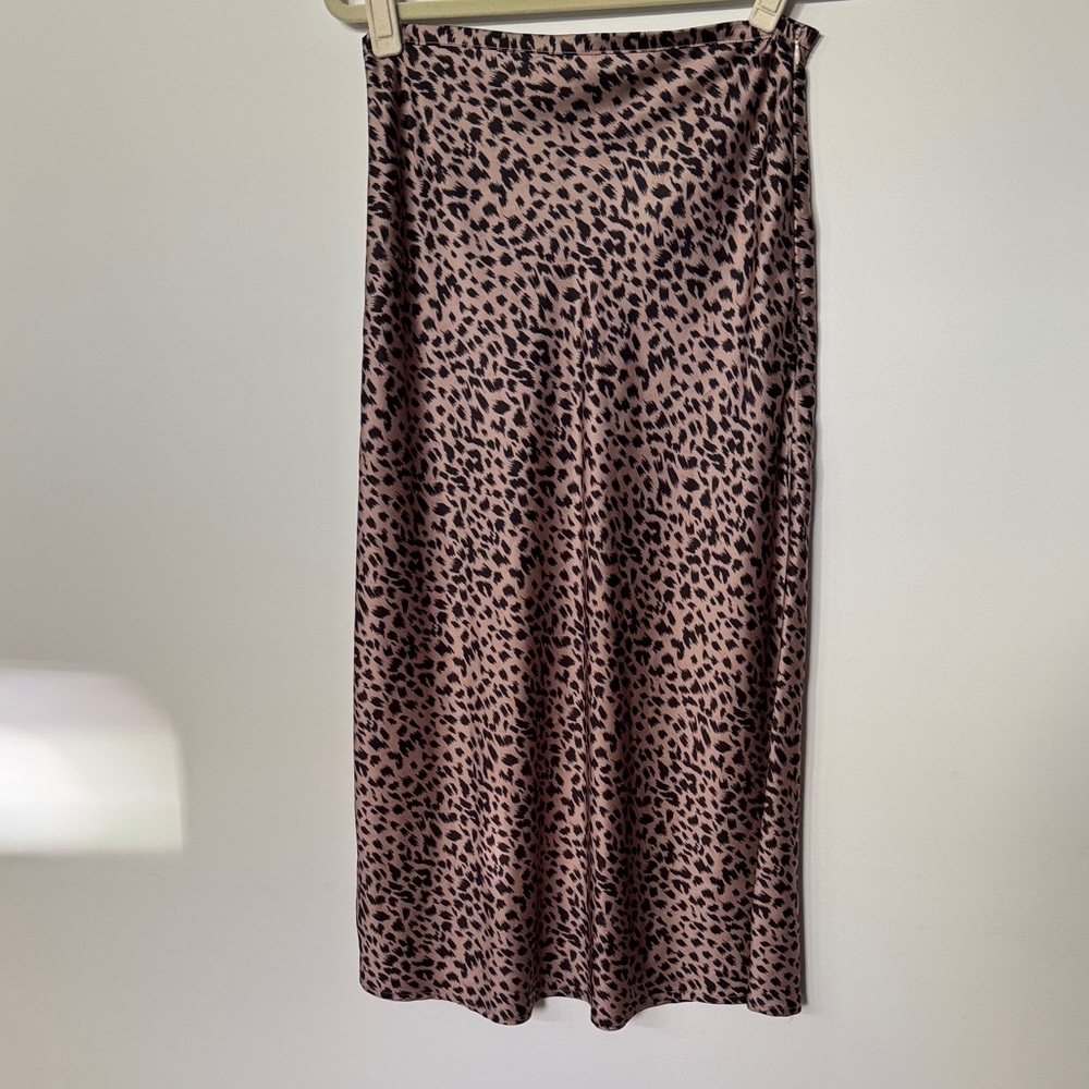 Lioness Black and Brown Patterned Midi Skirt